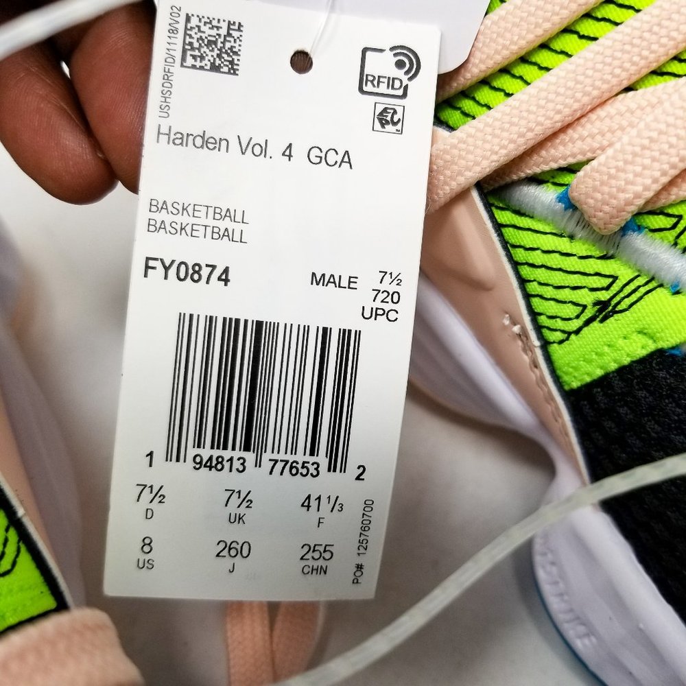 adidas Harden Vol 4 IV GCA Basketball Sneaker Black Pink Green FY0874 1 2 3 5 - Picture 7 of 7
